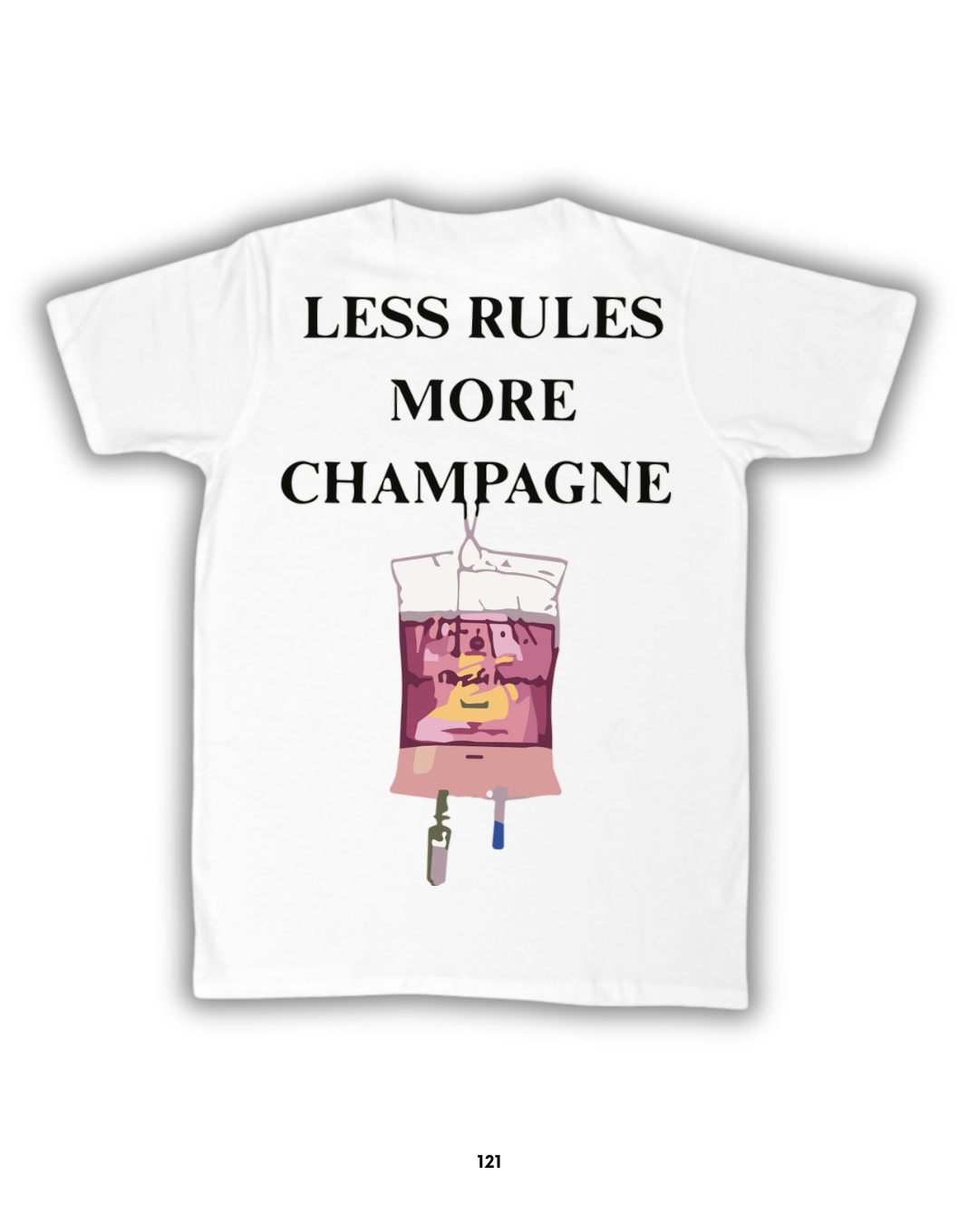 Playera Less rules more champagne